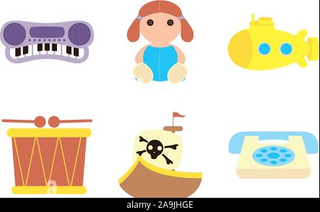 bundle of baby toys set icons Stock Vector