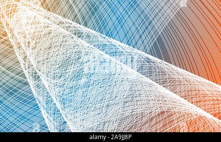 Abstract beautiful background with interlacing white lines on colorful background. Asymmetric abstraction. Vector EPS10 Stock Vector