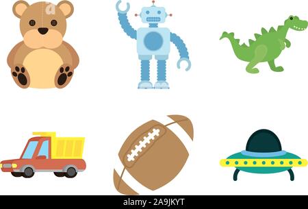 bundle of baby toys set icons Stock Vector