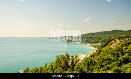 Bay with tourist resort in gulf of Trieste near town Sistiana, Italy, EU. Stock Photo