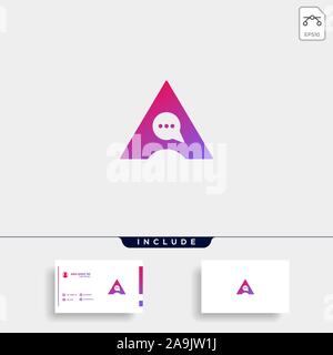 Letter A Chat Logo Template Vector Design Stock Vector