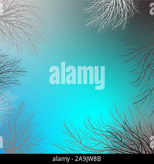 Winter branch on light background. Beautiful winter branch, great design for any purposes. Blurred background. Abstract template. Winter decoration Stock Vector