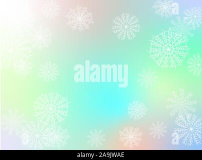 Christmas backdrop. Snowflakes collection. Seasonal holiday. Vector christmas pattern. Beautiful snowflakes abstract blue banner on colorful backdrop Stock Vector