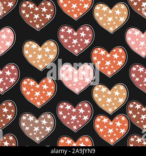 Seamless Pattern with Hearts. Scandinavian Style. Vector Illustration Stock Vector