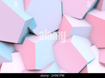 Abstract background with 3d shapes and vibrant colors Stock Photo