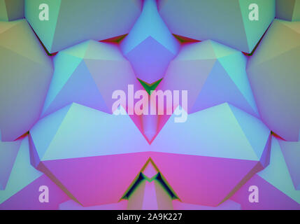 Abstract background with symmetric 3d shapes and vibrant colors Stock ...