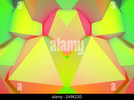 Abstract background with symmetric 3d shapes and vibrant colors Stock ...