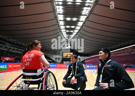 Tokyo, Japan. 16th Nov, 2019. Sarina Satomi (JPN) Badminton : HULIC-DAIHATSU Japan Para-Badminton International 2019 Women's Singles WH1 Semi-final at 1st Yoyogi Gymnasium in Tokyo, Japan. Credit: MATSUO .K/AFLO SPORT/Alamy Live News Stock Photo