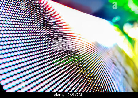 LED soft focus background, Abstract LED Panel art wall falling out of focus Stock Photo