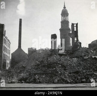 Buildings damaged by the bombing , Bremen , Germany Stock Photo