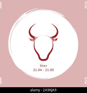 zodiac sign taurus horoscope with description and date vector illustration EPS10 Stock Vector