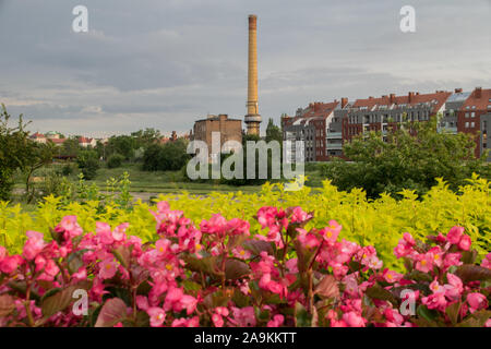 Poznan Town Centre and River, Poland Stock Photo