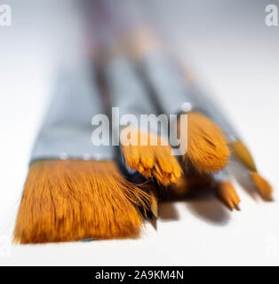 brush of different sizes on white background Stock Photo