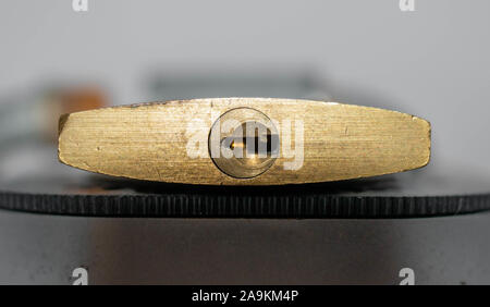 Padlock opening without key on white background Stock Photo