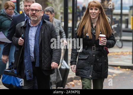 London, UK. 16 November, 2019. Angela Rayner, Shadow Education Secretary, arrives at Labour’s Clause V meeting. The Clause V meeting, chaired by the party leader and attended by members of the National Executive Committee (NEC), relevant Shadow Cabinet members and members of the National Policy Forum, will finalise the party’s general election manifesto. The meeting is named after Clause V of the Labour Party rulebook. Credit: Mark Kerrison/Alamy Live News Stock Photo
