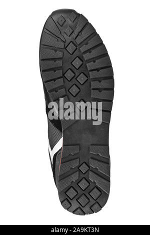 black sole of sneakers isolated on white background. file contains clipping path Stock Photo