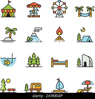 Paforo Icon Set: Clean and simple Vacation icons set Stock Vector