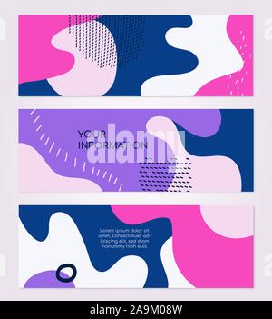 Abstract compositions - set of modern horizontal banners Stock Vector