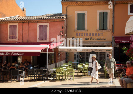 Roussillon restaurant in Luberon France Provence Region of southern France Stock Photo