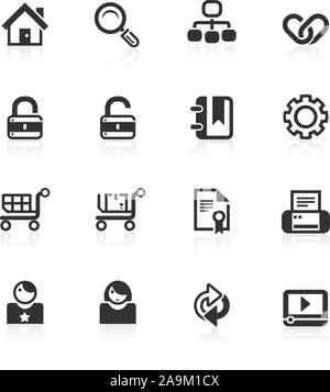 Web & internet vector  icons set isolated over white background - minimo series  Files included: eps8, ai CS, high-res JPG and high-res PNG with trans Stock Vector