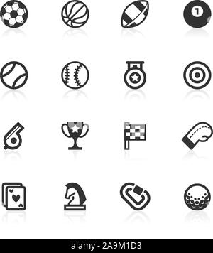 Sports vector  icons set isolated over white background - minimo series  Files included: eps8, ai CS, high-res JPG and high-res PNG with transparency. Stock Vector