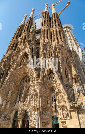 La Sagrada Família Antoni Gaudí's renowned unfinished church in Barcelona Spain begun in the 1880s Stock Photo