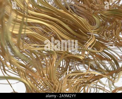 Chaotic volume lines. Abstract 3d illustration. Digital network concept. 3D rendering Stock Photo