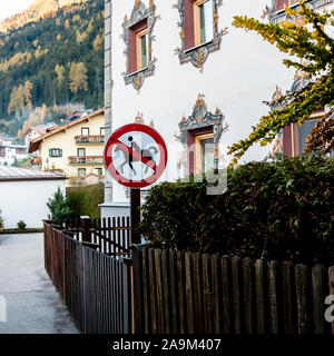 No horses allowed. Warning Sign. Austria. Europe. Stock Photo