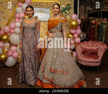 London, UK. 16th Nov, 2019. Designers Oorvi Desai, Yax Designs, Sashe, Manoj Makwana, Rehana Basheer, Seema Sarees, at The Asian Wedding Show at the Novotel, in Hammersmith, The 2019 India Fashion Week London on the 16th to the 17th of November 2019. The celebration of Indian fashion will be showcasing leading and upcoming fashion designers from across India and beyond.Paul Quezada-Neiman/Alamy Live News Credit: Paul Quezada-Neiman/Alamy Live News Stock Photo