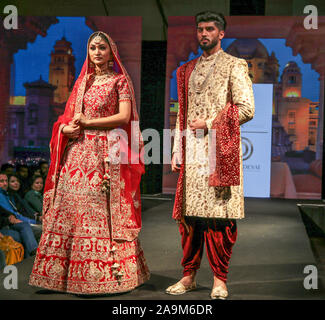 London, UK. 16th Nov, 2019. Designers Oorvi Desai, Yax Designs, Sashe, Manoj Makwana, Rehana Basheer, Seema Sarees, at The Asian Wedding Show at the Novotel, in Hammersmith, The 2019 India Fashion Week London on the 16th to the 17th of November 2019. The celebration of Indian fashion will be showcasing leading and upcoming fashion designers from across India and beyond.Paul Quezada-Neiman/Alamy Live News Credit: Paul Quezada-Neiman/Alamy Live News Stock Photo