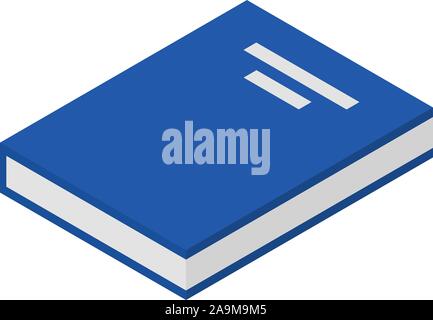 Blue book icon, isometric style Stock Vector
