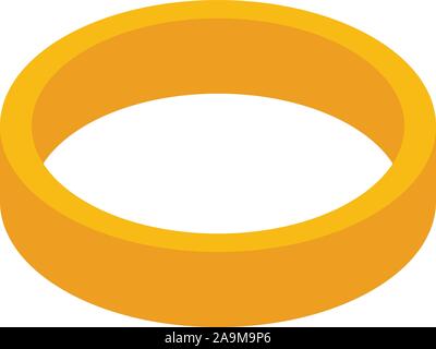 Gold ring icon, isometric style Stock Vector