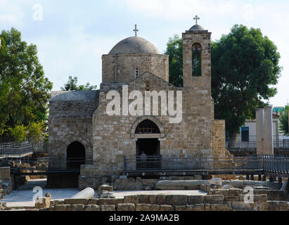 View of the Church of Chrysopolitissa or Agia Kyriaki in Kato Paphos, Cyprus Stock Photo