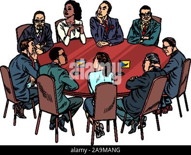 international negotiations diplomats Stock Vector