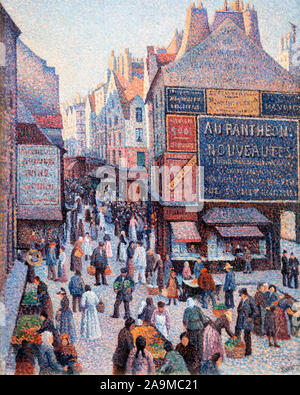 La Rue Mouffetard by Maximilien Luce (1858-1941), oil on canvas, 1889/90 Stock Photo