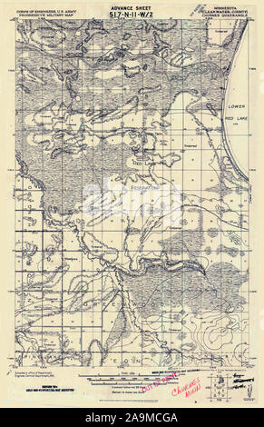 USGS TOPO Map MInnesota MN Churnes 805464 1919 62500 Restoration Stock Photo