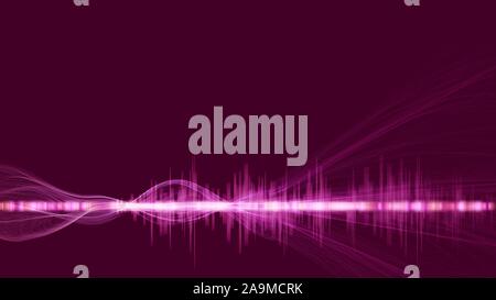 Abstract digital technology background. Futuristic sci-fi user interface concept with digital wave foram and lines for Big data, digital network, arti Stock Vector