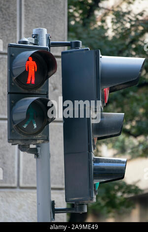Trafic Light red on the street Stock Photo