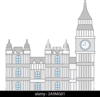 Doodle illustration of United Kingdom parliament building Stock Vector