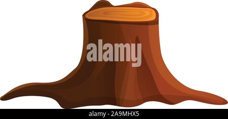 Tree stump icon. Cartoon of tree stump vector icon for web design isolated on white background Stock Vector