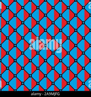 Geometric diagonal squares. Seamless mix shapes pattern, stripes. - Vector Stock Vector