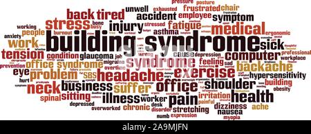 Building syndrome word cloud concept. Collage made of words about building syndrome. Vector illustration Stock Vector