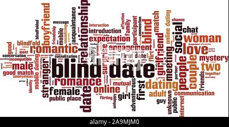 Blind date word cloud concept. Collage made of words about blind date. Vector illustration Stock Vector
