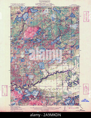 USGS TOPO Map MInnesota MN Cuyuna 805466 1915 62500 Restoration Stock Photo