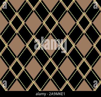 Tartan Plaid Background, Diagonal Check Seamless Pattern. Vector Fabric 