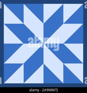 Barn quilt pattern, Patchwork design, Abstract geometric tiled trail Vector illustration Stock Vector