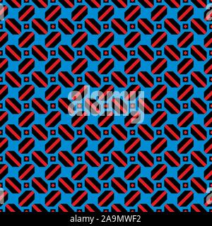 Geometric diagonal squares. Seamless mix shapes pattern, stripes. - Vector Stock Vector