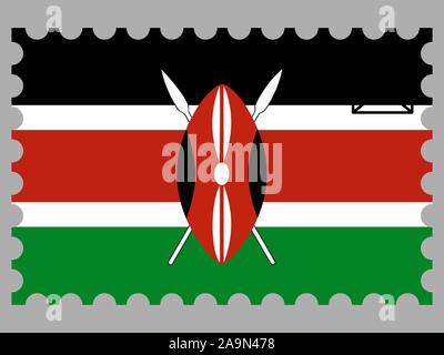 National flag of Republic of Kenya. original colors and proportion. Simply vector illustration eps10, from countries flag set. Stock Vector