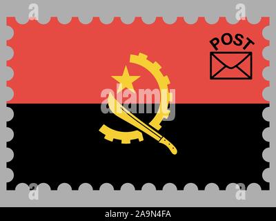 National flag of Republic of Angola. original colors and proportion. Simply vector illustration eps10, from countries flag set. Stock Vector
