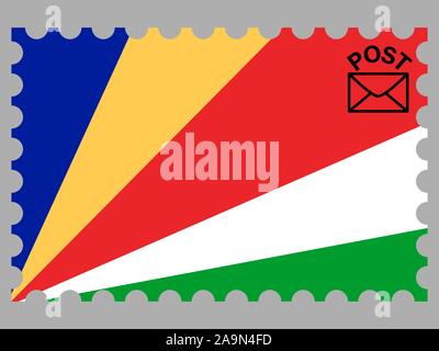 Beautiful national flag of Republic of Seychelles .original colors and proportion. Simply vector illustration eps10, from countries flag set. Stock Vector